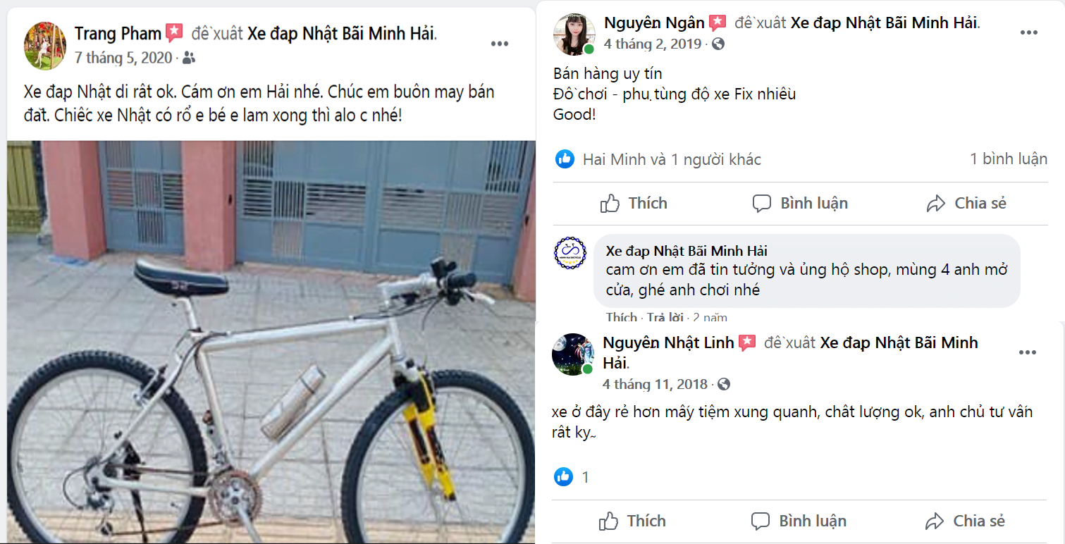 Xe đạp thể thao Nhật bãi Minh Hải luôn nhận được phản hồi tốt từ phía khách hàng