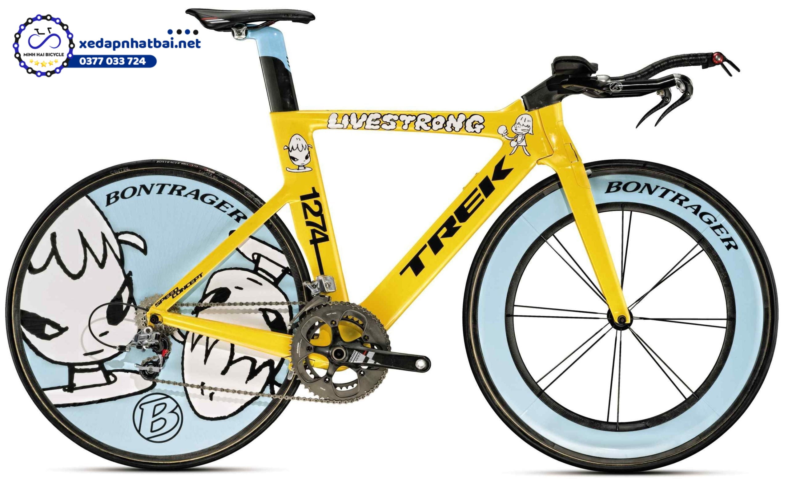 Đây là một trong những chiếc xe đạp đắt nhất thế giới và khá bắt mắt, vui nhộn. Với khung xe màu vàng và bánh xe màu xanh