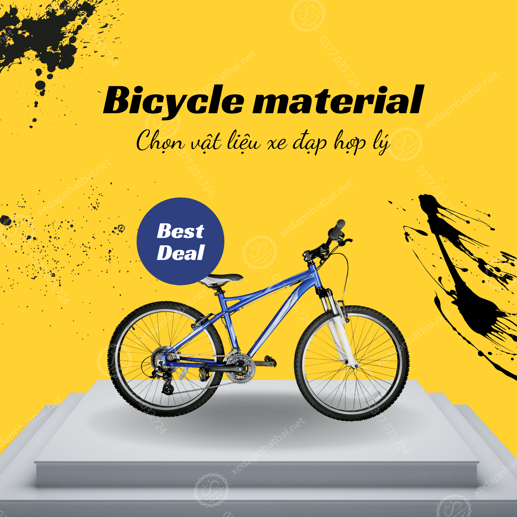 Các vật liệu được sử dụng phổ biến nhất cho khung xe đạp thể thao cao cấp hiện nay là carbon; thép; hợp kim nhôm và titan.