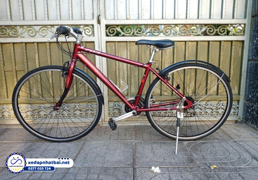 Nên mua xe đạp nào đi trong thành phố? Xe đạp Nhật bãi màu đỏ mận khỏe khoắn
